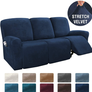 Stretchable Velvet Recliner Slipcover For 1/2/3 Seats